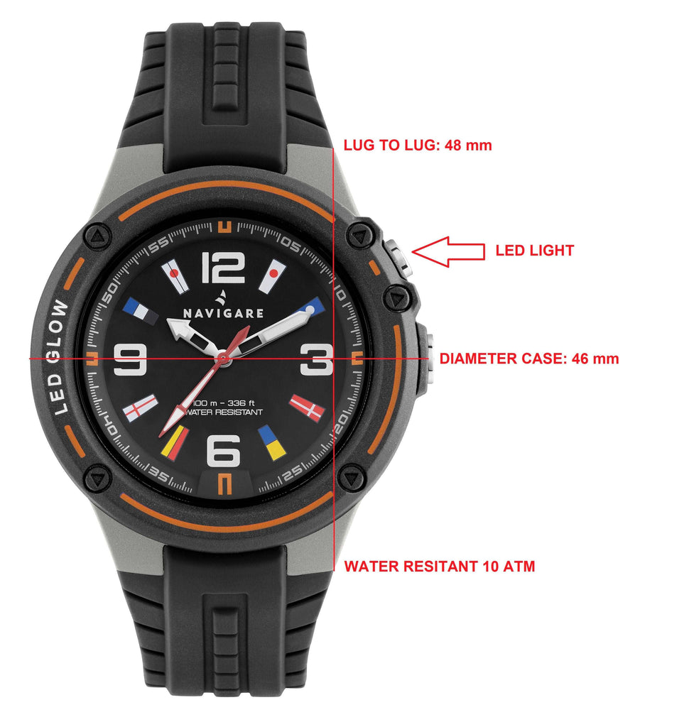 Navigare Antares NA259 orologio sportivo da uomo con pulsante luce LED